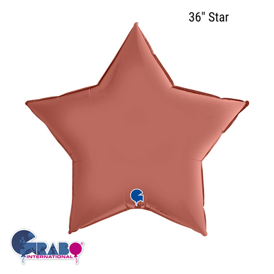 Grabo Foil Balloon Satin Rose Gold Star 36"