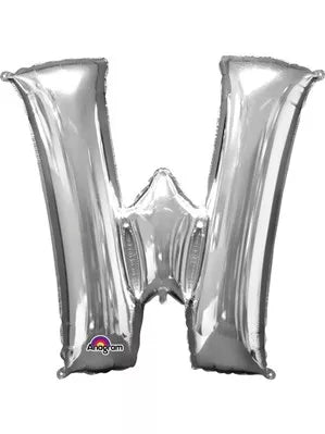 Anagram Foil Balloon Silver 34" Letter W