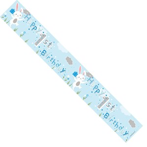 APAC Banner 1st Birthday Bunny Blue 9ft