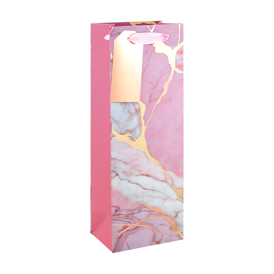 Eurowrap 6 Pack Gift Bag Pink Marble Bottle
