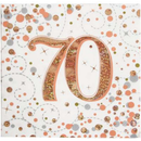 Oaktree Fizz Age 70 Rose Gold Napkins 16pk