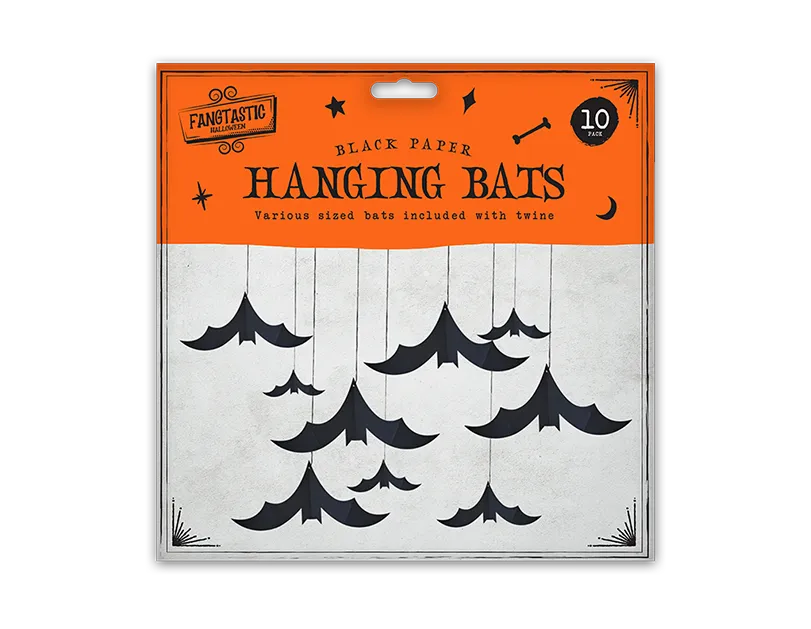 Gem Imports 10 Pack Decoration Hanging Bats