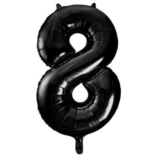 Unique Foil Balloon Black 34" Number 8