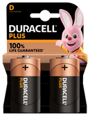 Duracell 2-pack D batteries shown in the image, providing reliable power for household devices and electronics.