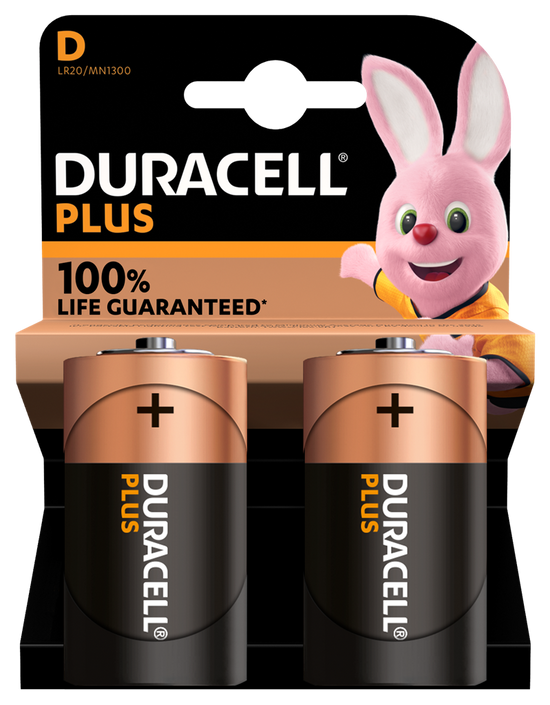 Duracell 2 Pack Batteries D