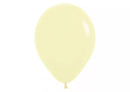 Sempertex Pastel Matte Yellow 12-inch latex balloons, 12-pack, ideal for decorating events with soft yellow color