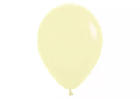 Sempertex Pastel Matte Yellow 12-inch latex balloons, 12-pack, ideal for decorating events with soft yellow color