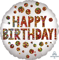Anagram Satin Birthday Sequins 18" Foil Balloon