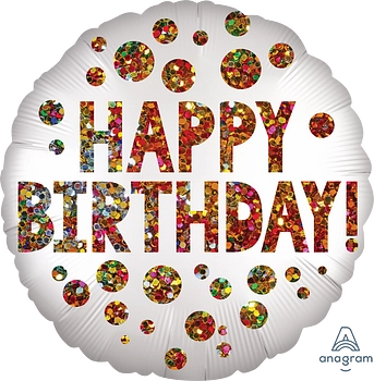 Anagram Satin Birthday Sequins 18" Foil Balloon