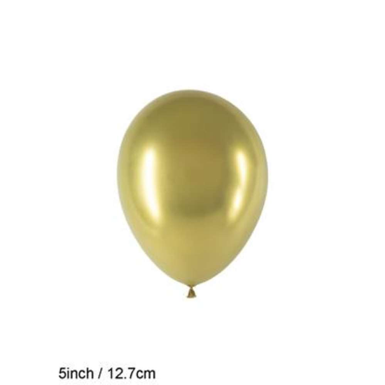 Decotex Pro Chromium Gold 5" Latex Balloons 50pk