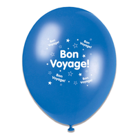 6 x 8pk Latex Balloons Bon Voyage