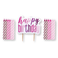Unique 13 Pack Party Candle Pink Glitz Birthday