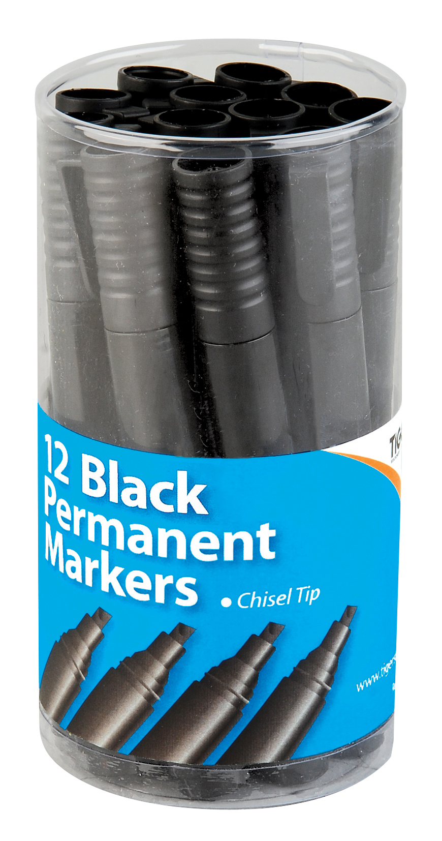 Permanent Markers Chisel Black 4mm 12pk