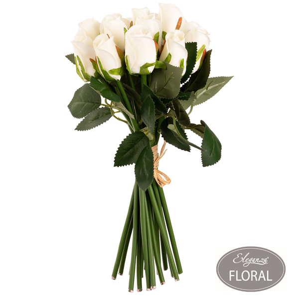 Eleganza Beatrice Rose White 15 Bud Bunch