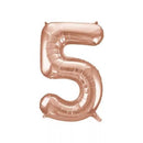 Unique Foil Balloon Rose Gold 34" Number 5