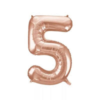 Unique Foil Balloon Rose Gold 34" Number 5
