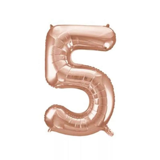 Unique Foil Balloon Rose Gold 34" Number 5