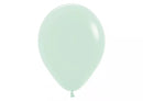 Sempertex Pastel Matte Green 12-inch latex balloons, 12-pack, used for decorating and party decorations.