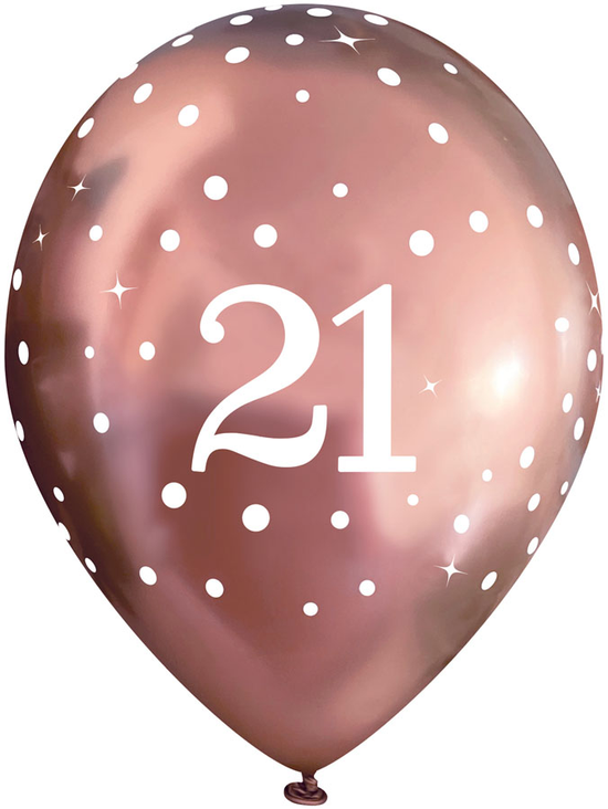 Oaktree Sparkling Fizz 21 Rose Gold 11" Latex 6pk