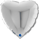 Grabo Foil Balloon Silver Heart 22"