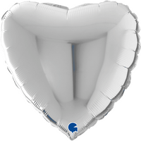 Grabo Foil Balloon Silver Heart 22"