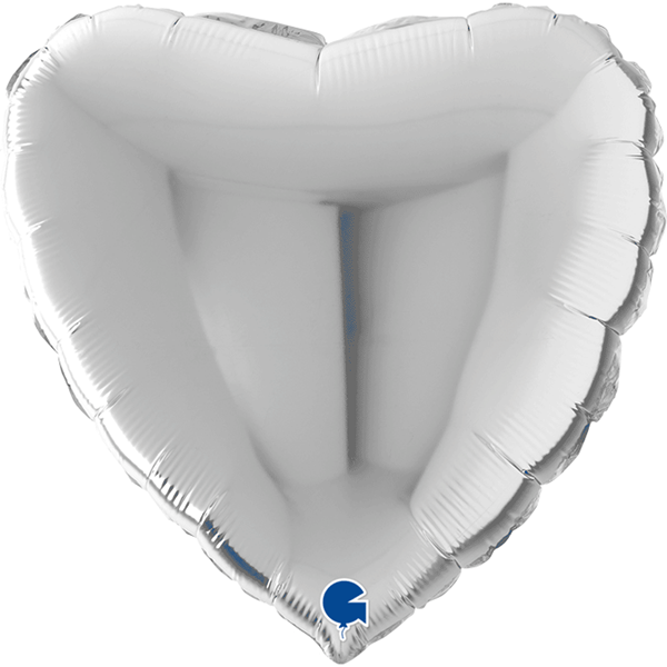 Grabo Foil Balloon Silver Heart 22"
