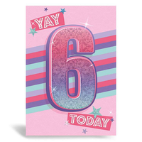 Prelude Pzazzle C50 Birthday Age 6 6pk
