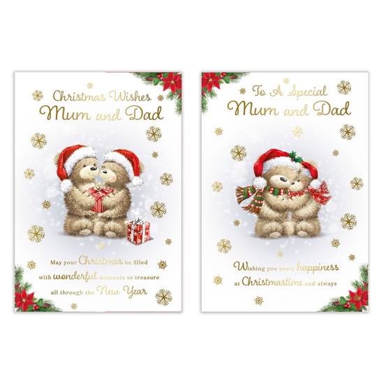 Poppyhill 12 Pack Cards C50 Christmas Mum & Dad