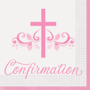 Unique Pink Confirmation Holy Cross Napkins 16pk