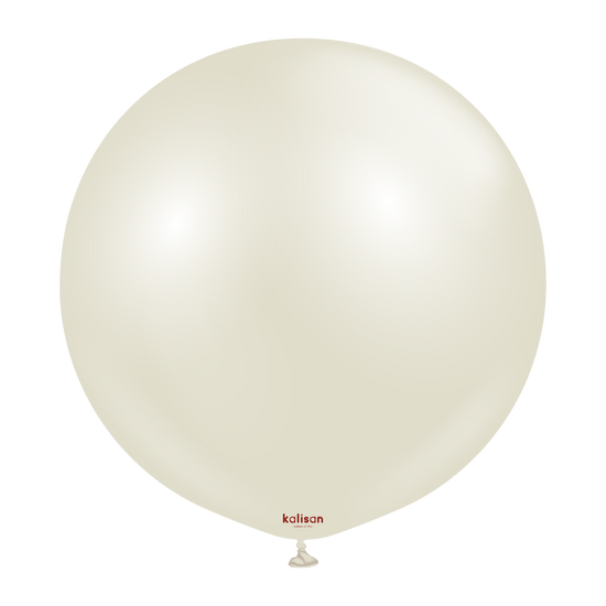 Kalisan 2 Pack Latex Balloons Aura Ivory White 24