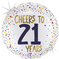 Grabo Cheers To 21 Years 18" Foil Balloon
