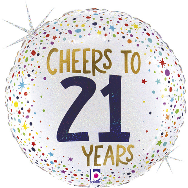 Grabo Cheers To 21 Years 18" Foil Balloon