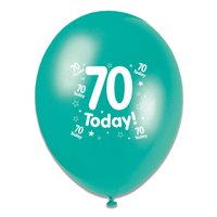 Tiger Feet Age 70 Birthday 10" Balloons 6x8pk