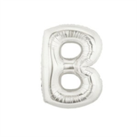 Oaktree Foil Balloon Silver 14" Letter B