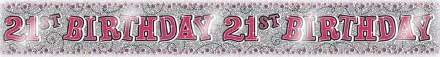 Set of 12 21st birthday banners by Giftzone, colorful paper banners with festive "Happy 21st Birthday" designs for celebration.