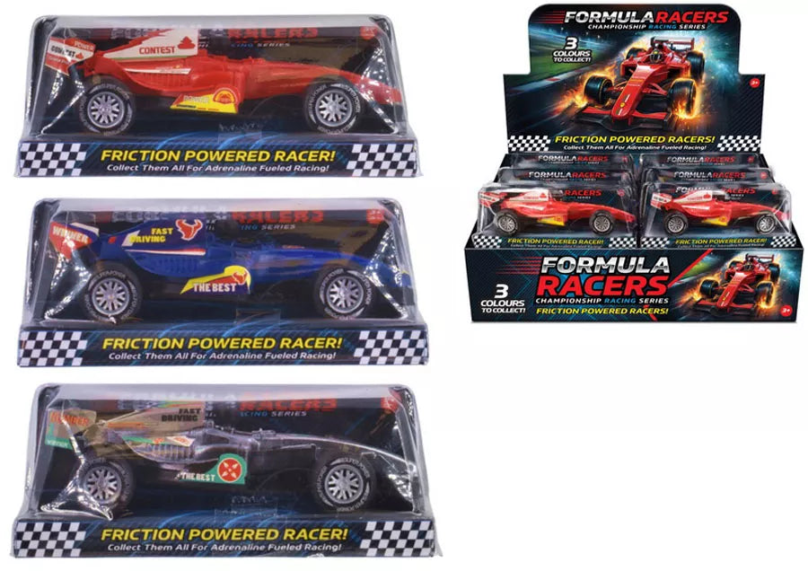 Colorful Kandy Toys Formula Cars toy set featuring vibrant miniature race cars in various colors.