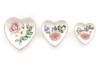 Trinkets Heart Gold Edge - Set of 3