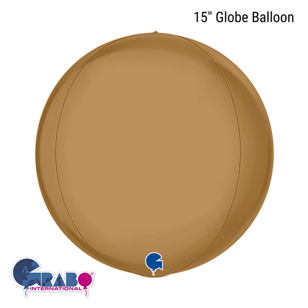 Grabo Platinum Champagne Gold 15" Globe Balloon
