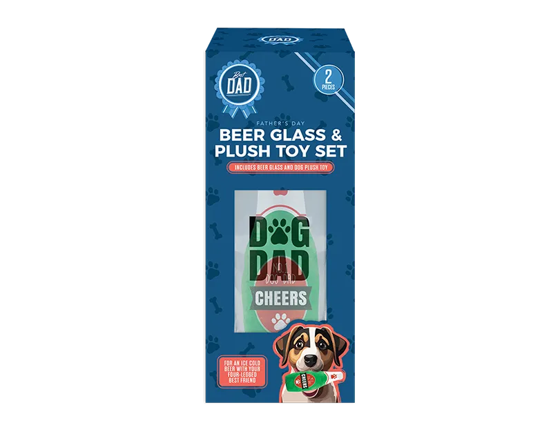 Gem Imports Beer Glass & Dog Toy Dad 568ml
