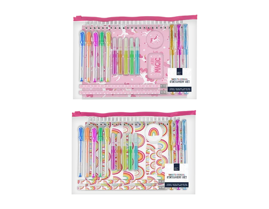 Stationery Set Unicorn/Rainbow (Design May Vary)