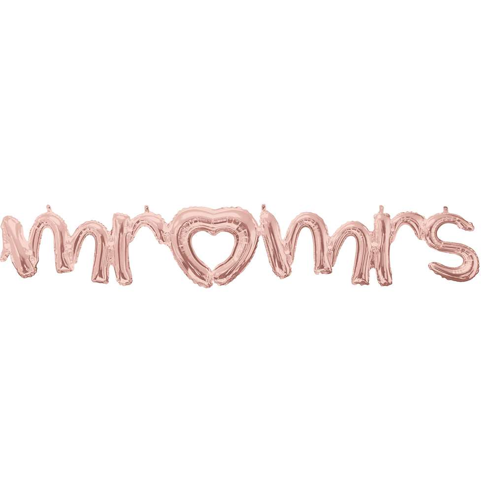 Rose Gold Mr And Mrs 59" Script Foil Balloon