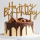 Gold Glitter Acrylic Happy Birthday Cake Topper