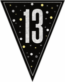 Unique Bunting Black Glitz Age 13 9ft