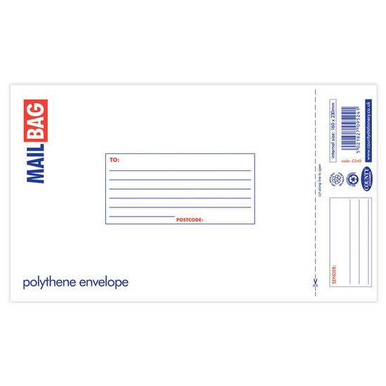 County Stationery 25 Pack Mail Bags 16x23cm