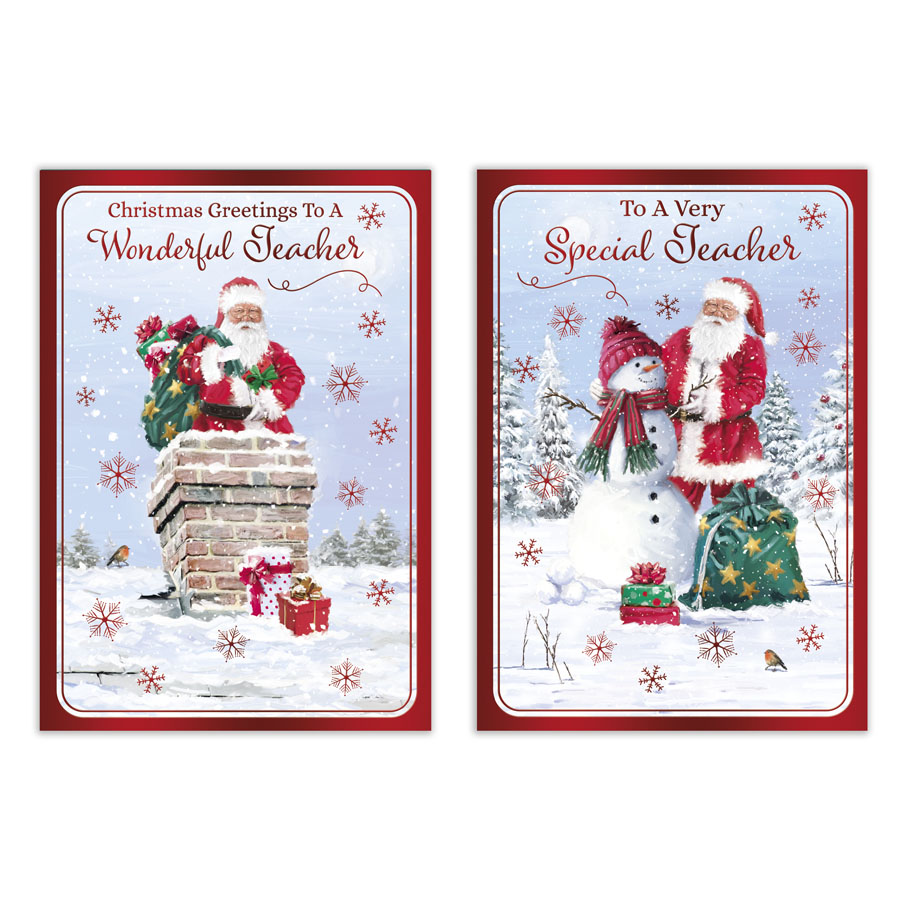 Poppyhill 12 Pack Cards C50 Christmas Teacher