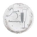 Silver Wedding Anniversary Round 18" Foil Balloon