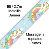 Oaktree Banner Baby Boy Pastel Rainbow 9ft