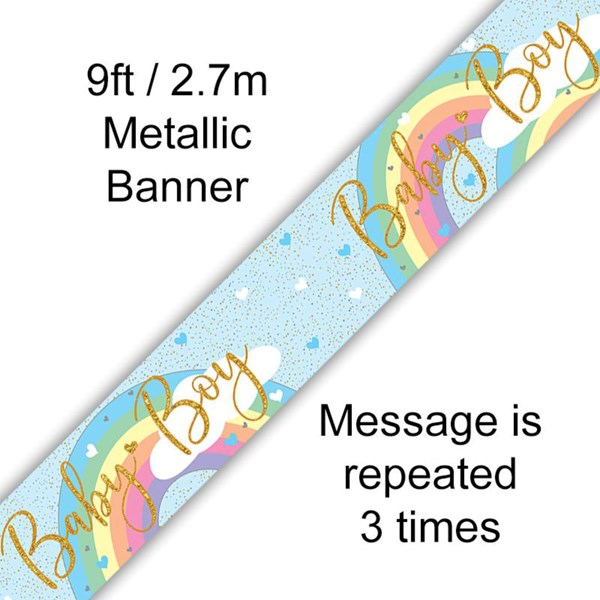 Oaktree Banner Baby Boy Pastel Rainbow 9ft