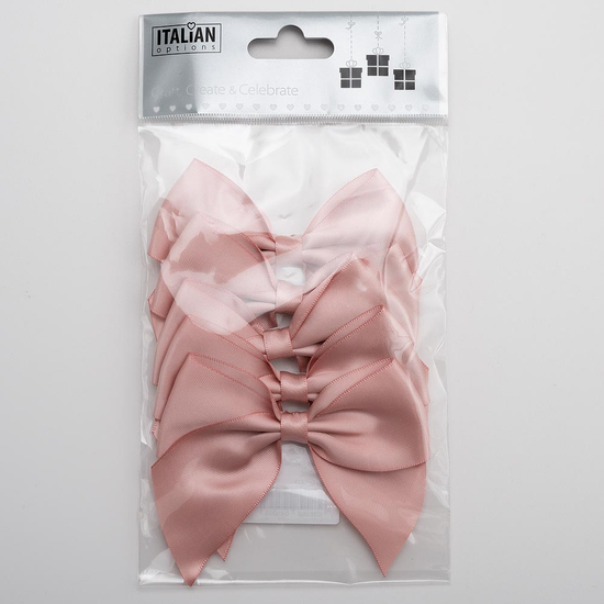 Italian Options 6 Pack Ribbon Bows Rose Gold 10cm