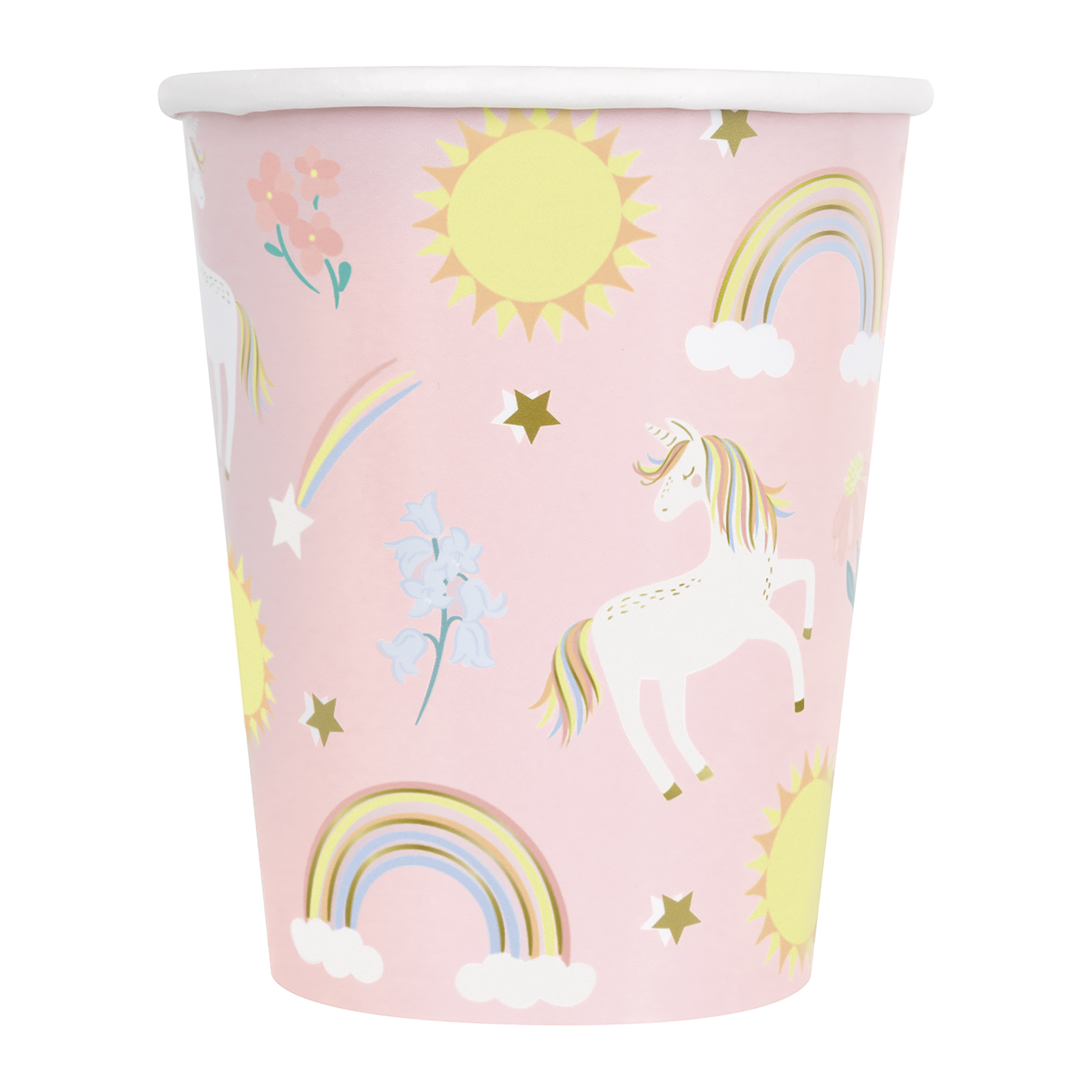 Unique 8 Pack Paper Cups Dainty Unicorn 9oz